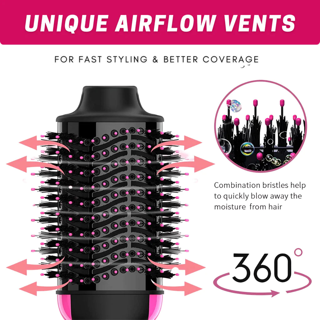 One Step Hot Air Brush – 3 in 1 Hair Dryer, Volumizer & Styler for Smooth Blowouts [Imported]