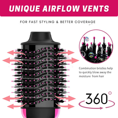 One Step Hot Air Brush – 3 in 1 Hair Dryer, Volumizer & Styler for Smooth Blowouts [Imported]