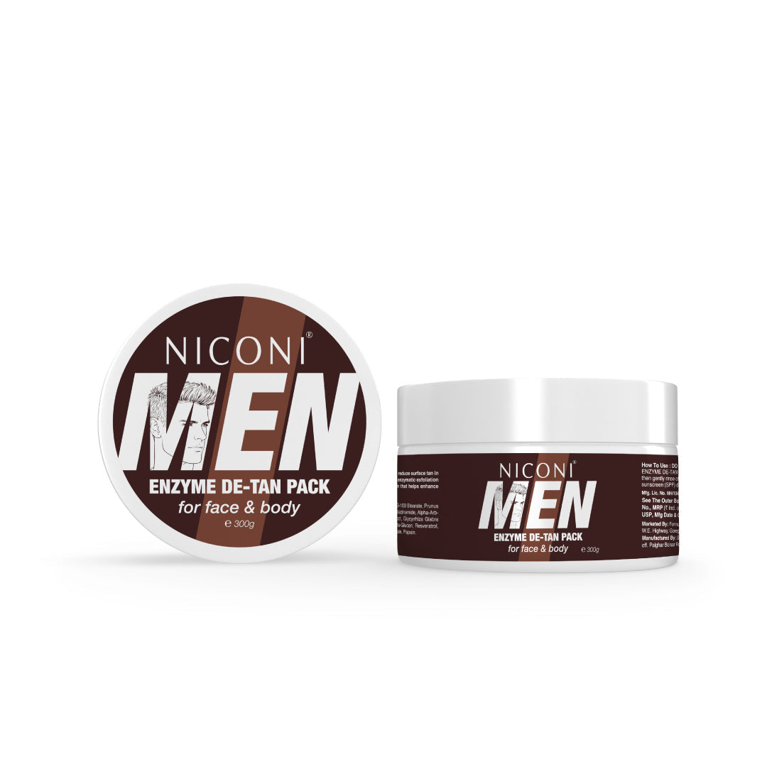 Niconi Men Enzyme De-Tan Pack For Face & Body-(300g)