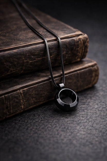 Men's Stainless Steel Ring Pendant Necklace | Waterproof Rope Chain in 3 Colors